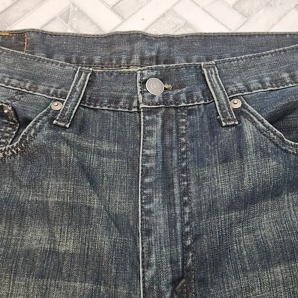 Levi's 514 Jeans Straight Fit Men Sz 36 x 34 Blue Dark Wash Denim Cotton Classic